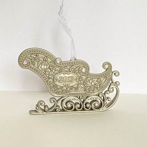 2013 Hallmark Keepsake Santa's Silver Sled Sleigh Rhinestones Ornament